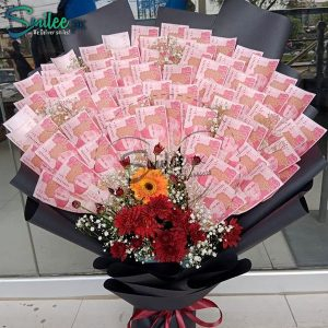 flowers with cash
