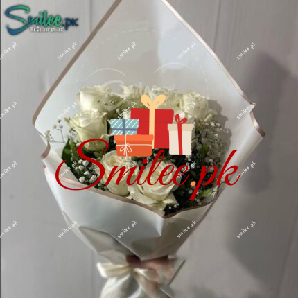 imported white roses