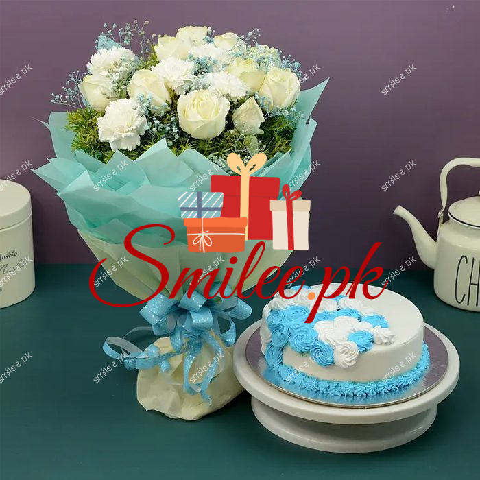 designer cake and imported roses