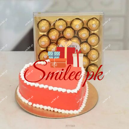 heart cake and rocher