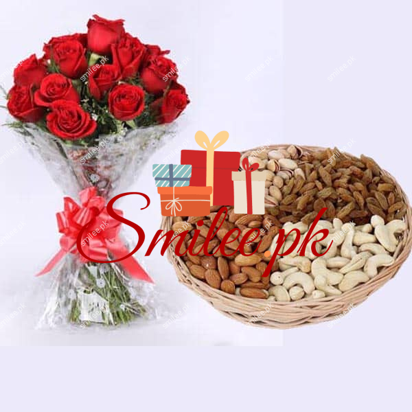 dry fruits with roses