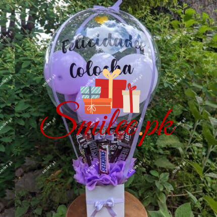 floral balloon in purple theme