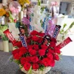 chocolate and flowers basket
