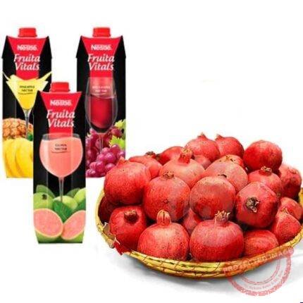 Fresh Juices with Pomegranate Basket by Fresh Fruits | Smilee
