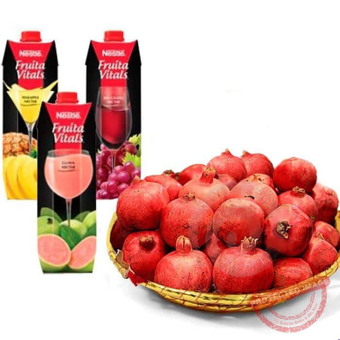 Fresh Juices with Pomegranate Basket by Fresh Fruits Fresh Juices with Pomegranate Basket by Fresh Fruits | Smilee