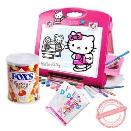 Kitty Board with Hair Pins & Fox Candy gift by Kids Combos | Smilee