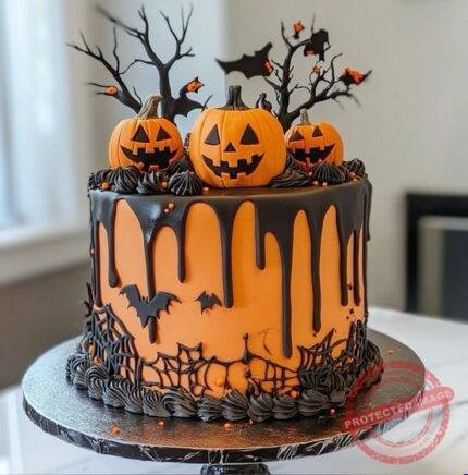 Orange Halloween Cake by O’Clock in Lahore | Smilee