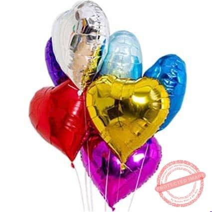 5 Mix Color Heart Shape Foil Balloons by Balloons & Candles | Smilee