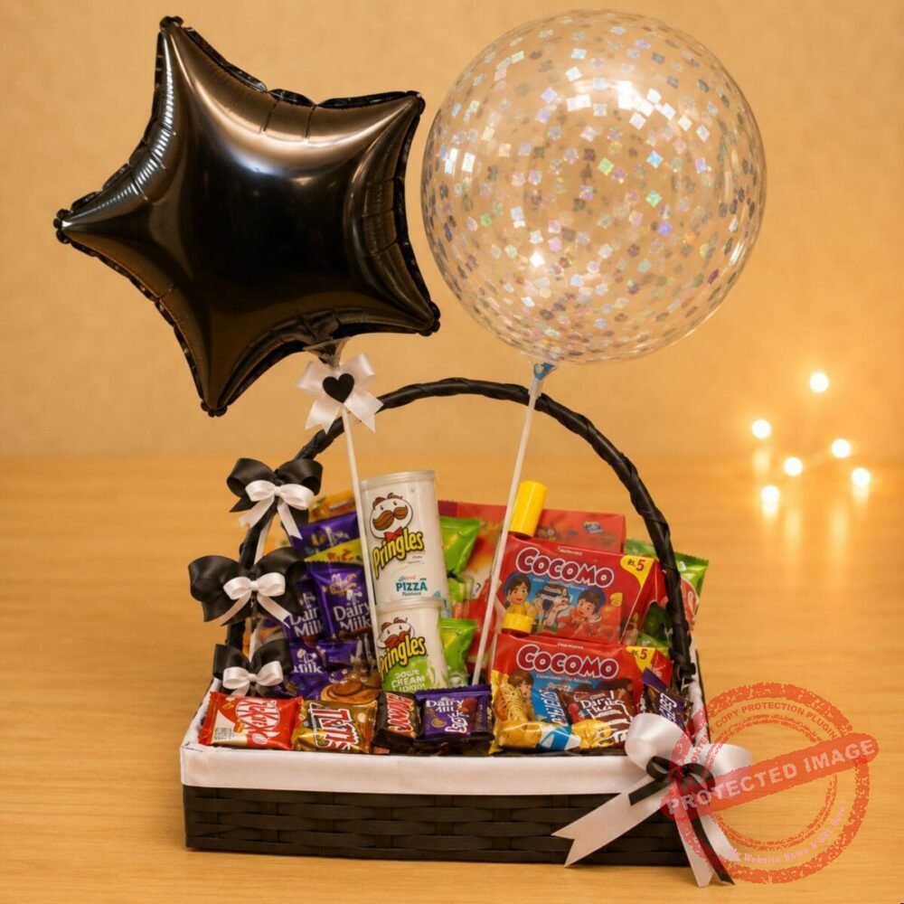 Balloon Basket chocolate gift for Valentines Day Balloon Basket chocolate gift for Valentines Day | Smilee