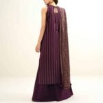 3 Piece Embroidered Jacquard Suit gift for Eid | Smilee