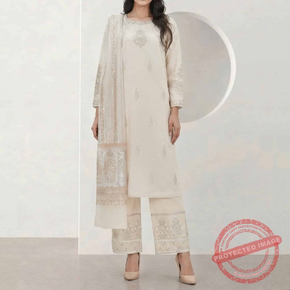 3 Piece Special Jacquard Suit (Stitched) gift for Eid 3 Piece Special Jacquard Suit (Stitched) gift for Eid | Smilee