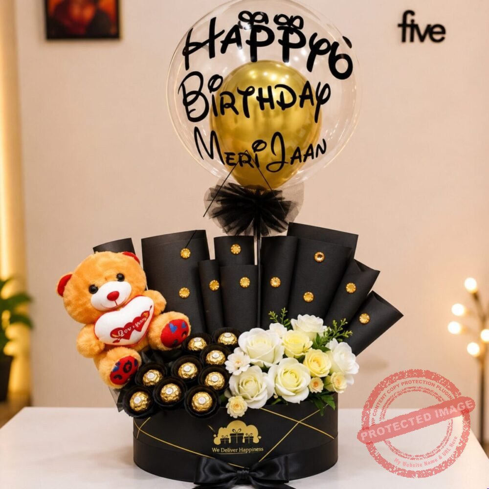 Black Box with Balloon personalised gift for Wedding Black Box with Balloon personalised gift for Wedding | Smilee