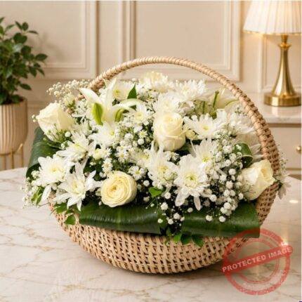 White Theme Imported Flowers in Lahore | Smilee