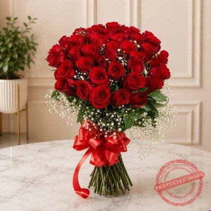 Imported Red Roses Hand Tied in Lahore | Smilee