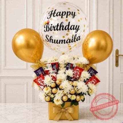 Yellow Beautiful Floral Balloons | Smilee