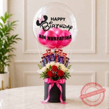 Chocolate Floral Balloon personalised gift for New Year
