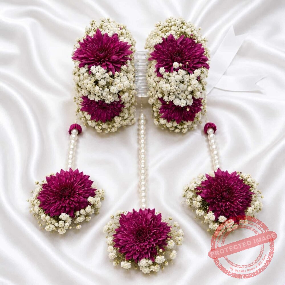 Imported Flowers Jewelry Set in Lahore for Wedding Imported Flowers Jewelry Set in Lahore for Wedding | Smilee