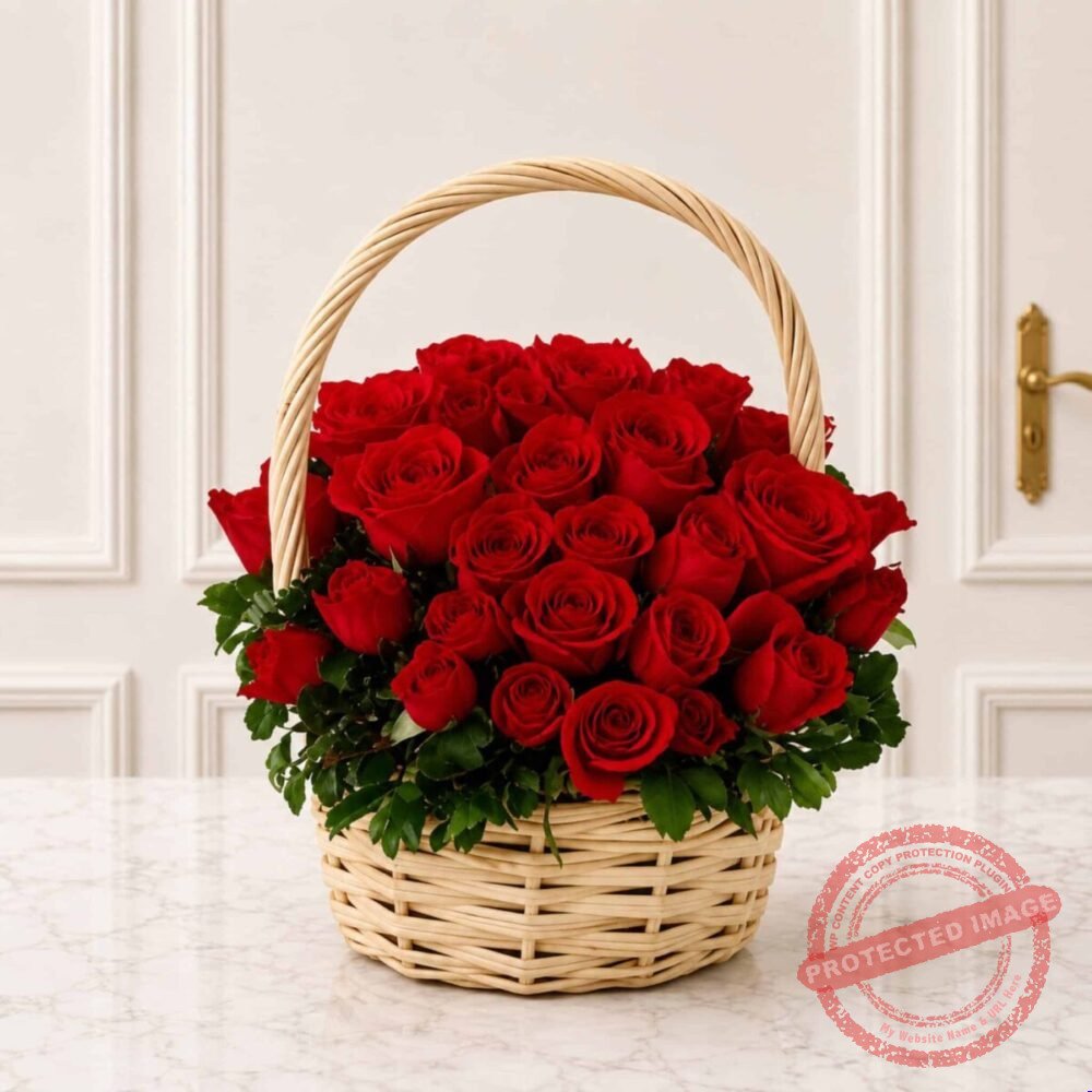 4 – 5 Dozen Roses Basket 4 – 5 Dozen Roses Basket | Smilee