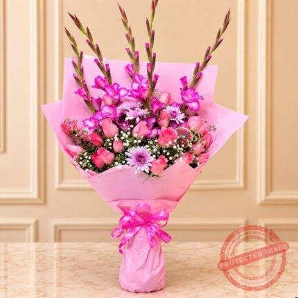 Pink Themed Bouquet in Islamabad for Valentines Day