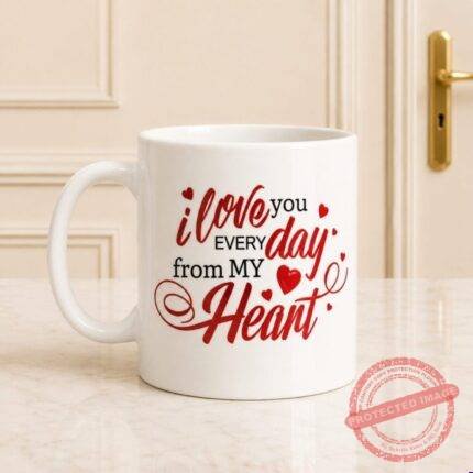 I Love You with Heart Mug gift for Valentines Day