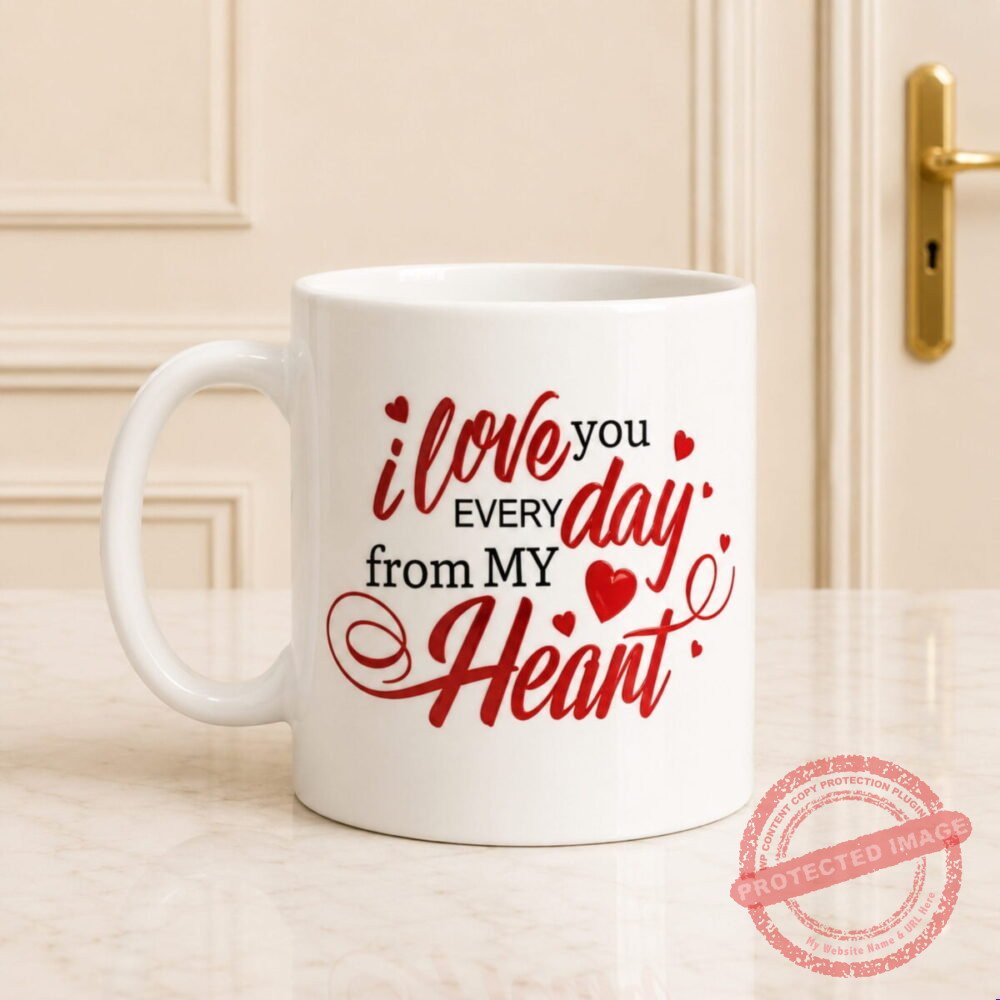 I Love You with Heart Mug gift for Valentines Day I Love You with Heart Mug gift for Valentines Day | Smilee