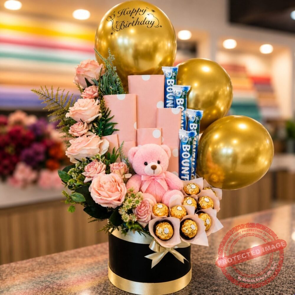 Black Box with Pink and Golden Theme chocolate gift for Sorry Black Box with Pink and Golden Theme chocolate gift for Sorry | Smilee