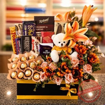 Chocolate Box with Artificial Flowers for Wedding | Smilee