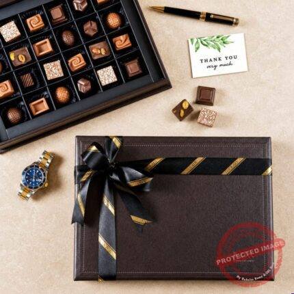 Brown Leather 24 Pcs chocolate gift by Lals for Ramadan | Smilee