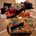 Acrylic Chocolate Box with Bouquet for Valentines Day | Smilee