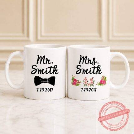 Mr. and Mrs. Name with Date Mug gift for Anniversary | Smilee