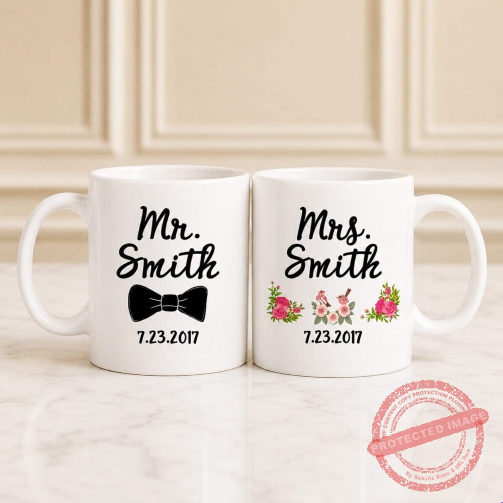 Mr. and Mrs. Name with Date Mug gift for Anniversary Mr. and Mrs. Name with Date Mug gift for Anniversary | Smilee