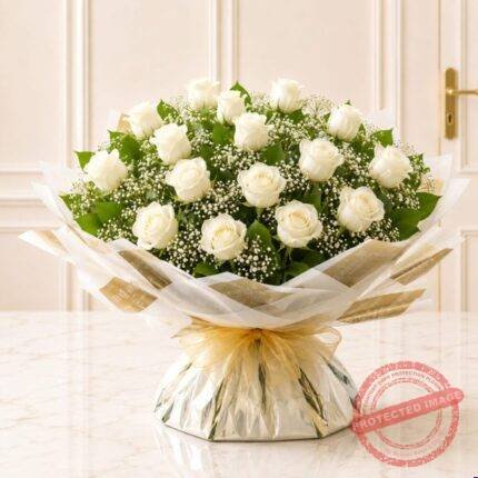 Majestic White Roses in Lahore | Smilee