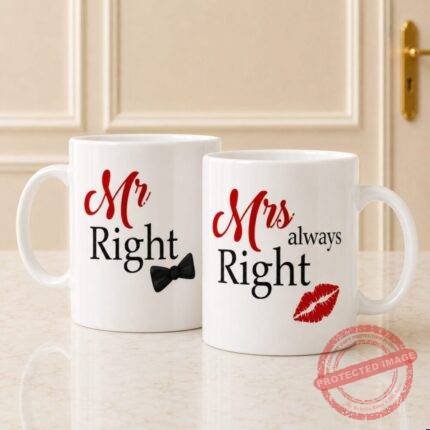 Mr and Mrs Right Mug gift for Valentines Day | Smilee