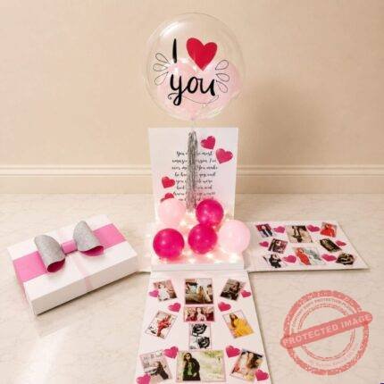 Transparent Balloon Explosion Box for Her personalised gift for Valentines Day