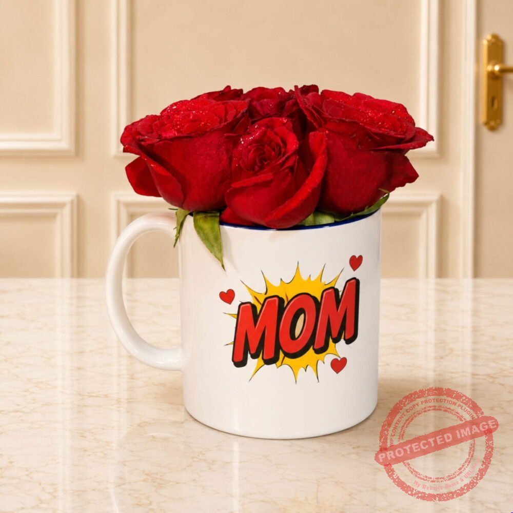 Super Mom Mug Filled with Roses in Lahore Super Mom Mug Filled with Roses in Lahore | Smilee