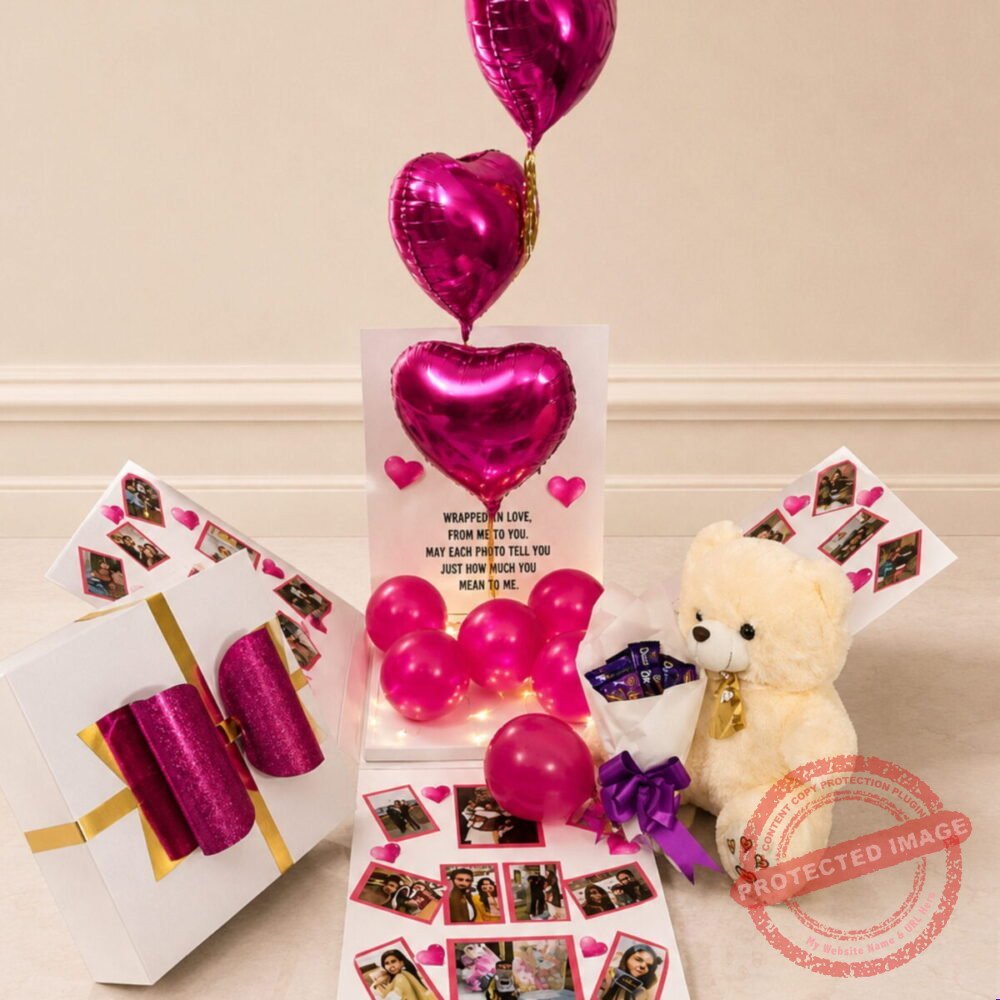 Explosion Balloon Box Combo personalised gift for Valentines Day Explosion Balloon Box Combo personalised gift for Valentines Day | Smilee