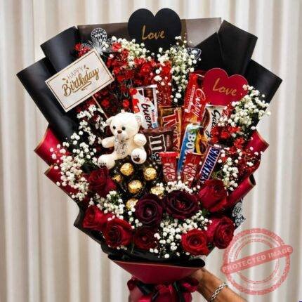 Tasteful Bouquet chocolate gift for Valentines Day | Smilee