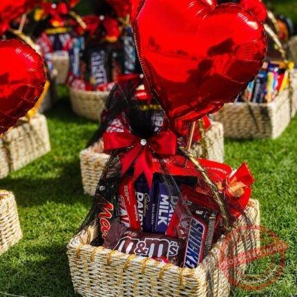 Choco Love Basket chocolate gift for Valentines Day | Smilee