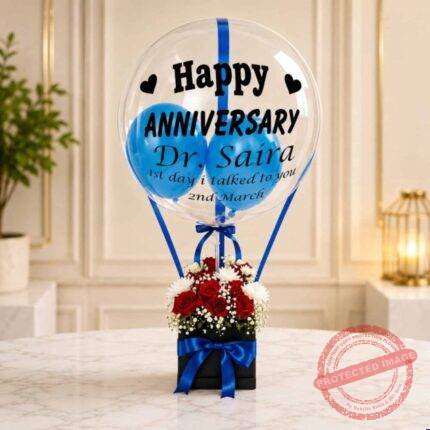 Floral Balloon Blue Theme | Smilee