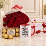 16 Pcs Ferrero Rocher, Roses and Mug gift for Valentines Day | Smilee