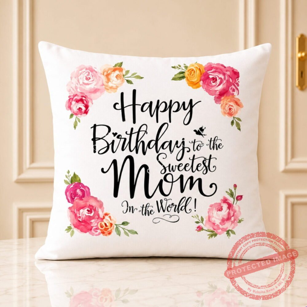 Birthday Sweetest Mom personalised gift by Cushions Birthday Sweetest Mom personalised gift by Cushions | Smilee