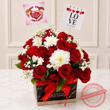 Love Flowers Box in Lahore for Valentines Day