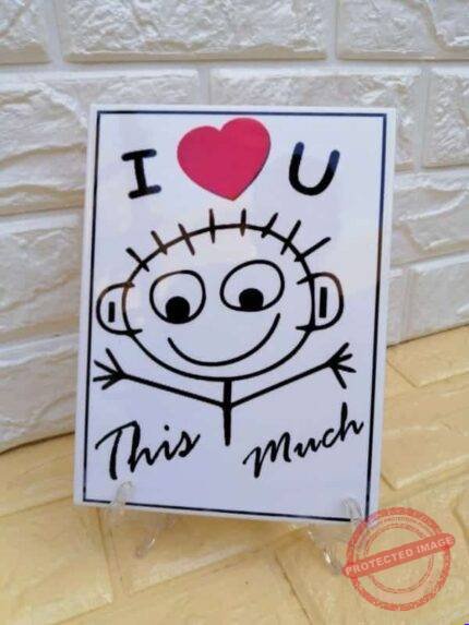 I Love You This Much Printed Tile personalised gift for Valentines Day