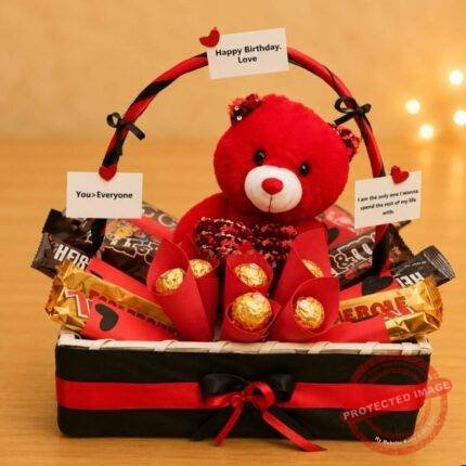 Red Dark Love chocolate gift for Valentines Day | Smilee