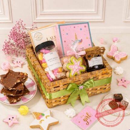 Welcome, Baby Girl Hamper chocolate gift by Lals for Birthday