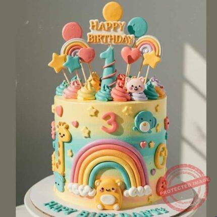 Beautiful Multi Color Cake by O’Clock in Lahore