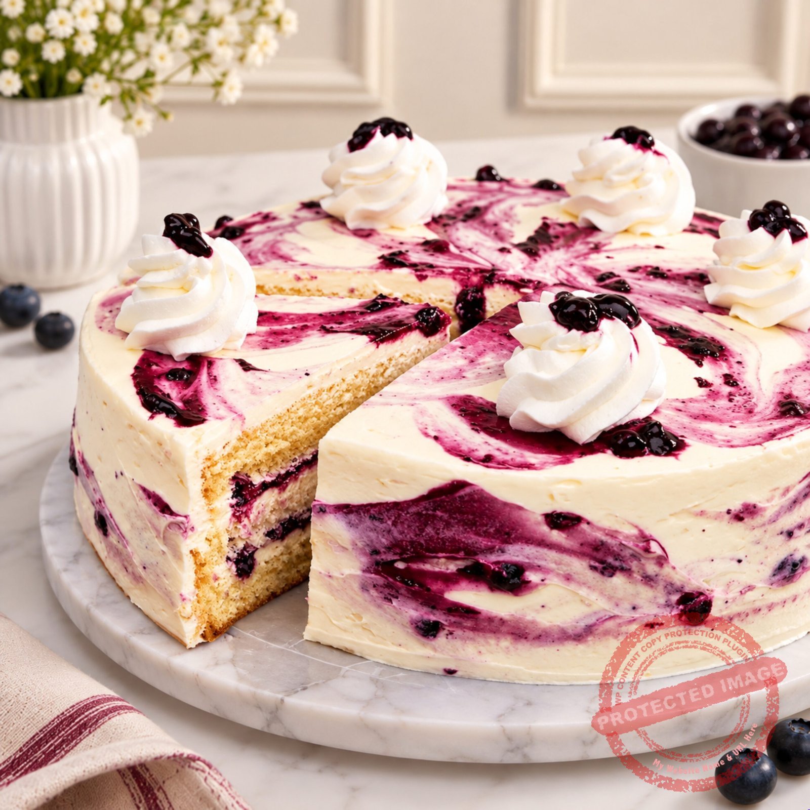 Blueberry Cream Cake by Kitchen Cuisine Blueberry Cream Cake by Kitchen Cuisine | Smilee