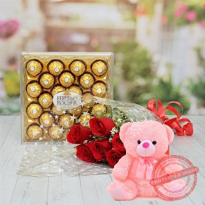Roses Teddy or Chocolate Deal for Valentines Day Roses Teddy or Chocolate Deal for Valentines Day | Smilee