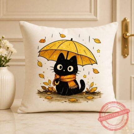 Rain Cat Cushion by Cushions | Smilee