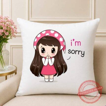 Sorry Form Girl personalised gift by Cushions | Smilee